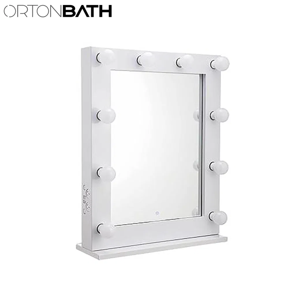 Ortonbath Vanity Mirror with Lights Hollywood Lighted Makeup Mirror with 15 Dimmable LED Bulbs for Dressing Room & Bedroom Tabletop or Wall-Mounted Mirror