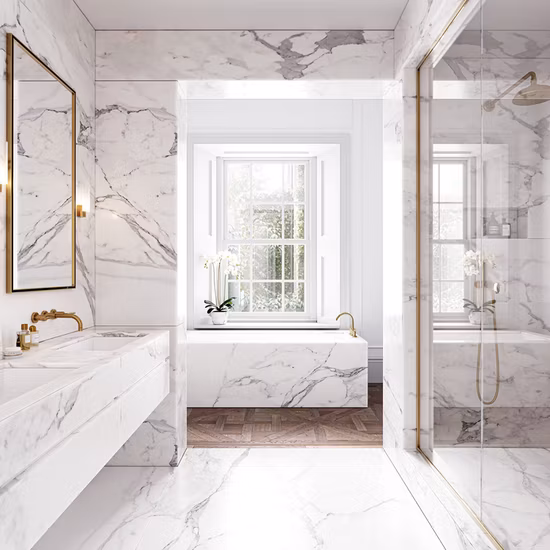 Gabinete de tocador de baño de pared con espejo de vidrio Gabinetes al por mayor